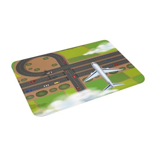 Juxweku Badematte Flugzeug fliegen Himmel Weich Badteppich Badezimmerteppich Duschvorleger für Badezimmer Deko,40 x 60 cm von Juxweku