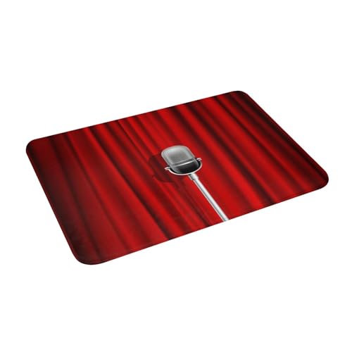 Juxweku Badematte Mikrofon Roter Vorhang Bühne Weich Badteppich Badezimmerteppich Duschvorleger für Badezimmer Deko,40 x 60 cm Juxweku Badematte Mikrofon Roter Vorhang Bühne Weich Badteppich Badezimmerteppich Duschvorleger für Badezimmer Deko,40 x 60 cm von Juxweku