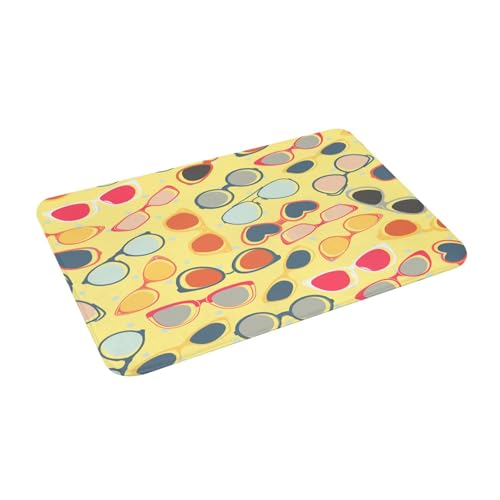 Juxweku Badematte Sonnenbrille Gelb Weich Badteppich Badezimmerteppich Duschvorleger für Badezimmer Deko,40 x 60 cm Juxweku Badematte Sonnenbrille Gelb Weich Badteppich Badezimmerteppich Duschvorleger für Badezimmer Deko,40 x 60 cm von Juxweku