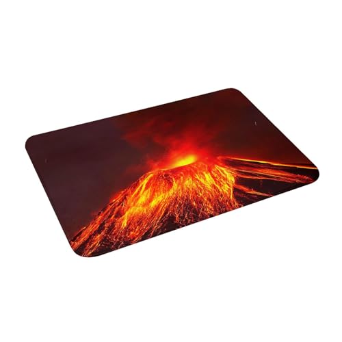 Juxweku Badematte Speiender Vulkan Weich Badteppich Badezimmerteppich Duschvorleger für Badezimmer Deko,40 x 60 cm von Juxweku