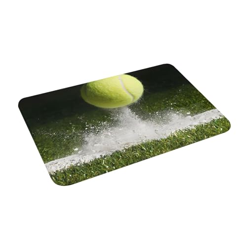 Juxweku Badematte Tennisplatz mit Rasen Weich Badteppich Badezimmerteppich Duschvorleger für Badezimmer Deko,40 x 60 cm von Juxweku
