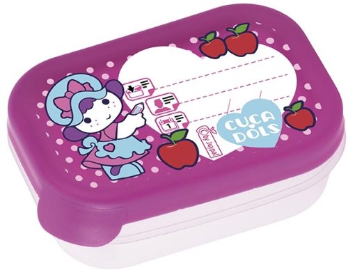 Brotdose/Lunchbox 0,5 Liter mit Deckel zum Beschriften (pink) von Juypal