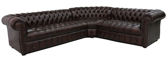 Ecksofa Ledersofa Dunkelbraun Polster Eck Couch Garnitur 100% Leder Sofort von Jv Moebel