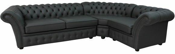 Graue Chesterfield Ecksofa Couch 245x175cm Maßfertigung Ledersofa von Jv Moebel