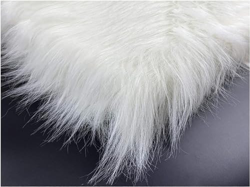 12CM halber Meter Plüsch reiner Kunstpelz Stoff for Basteln DIY Nähen for Innendekoration Pelz Kleidung Cosplay Elfenohren Requisite Dekoration 160x50cm(Bianco) von JvFbjLF