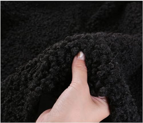 160 x 50 cm breiter, hochdichter, weicher Kunstlammfellstoff for Nähen, for Spielzeug, Kissen, Kleidung und Bastelarbeiten.(Black) von JvFbjLF