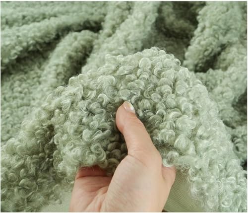 160 x 50 cm breiter, hochdichter, weicher Kunstlammfellstoff for Nähen, for Spielzeug, Kissen, Kleidung und Bastelarbeiten.(Green) von JvFbjLF
