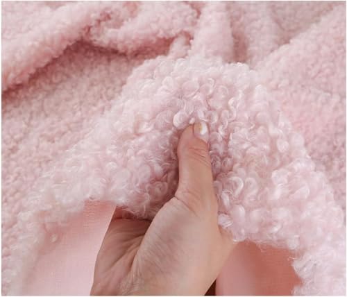 160 x 50 cm breiter, hochdichter, weicher Kunstlammfellstoff for Nähen, for Spielzeug, Kissen, Kleidung und Bastelarbeiten.(Pink) von JvFbjLF