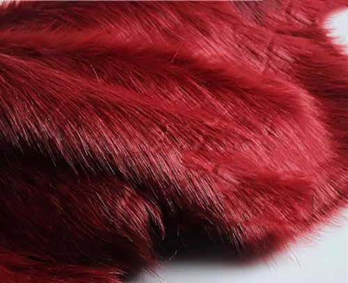 50mm Simulation Fuchs Pelz Stoff for Cosplay 50x50cm Plüsch Fell Stoff for Sofa Bett DIY Handgemachte Requisiten Flauschigen Und Bequem(Burgundy) von JvFbjLF