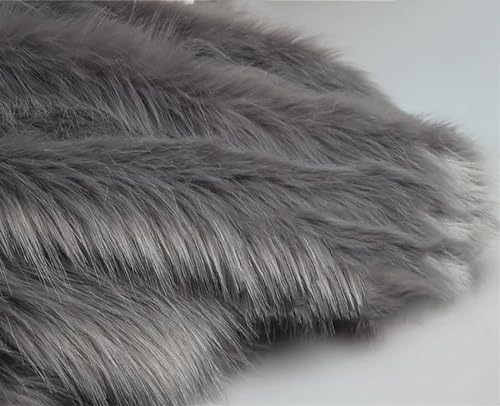 50mm Simulation Fuchs Pelz Stoff for Cosplay 50x50cm Plüsch Fell Stoff for Sofa Bett DIY Handgemachte Requisiten Flauschigen Und Bequem(Gray) von JvFbjLF
