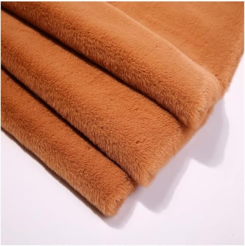 Einfarbiger Plüsch-Kunstfellstoff, 1 cm, kurzer Flor, 160 x 50 cm, for selbstgemachte Oberbekleidung, Decken, Überwürfe, Hobbys, Kleidung, Heimdekoration, Basteln(Brown) von JvFbjLF