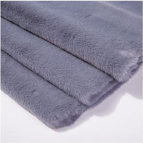 Einfarbiger Plüsch-Kunstfellstoff, 1 cm, kurzer Flor, 160 x 50 cm, for selbstgemachte Oberbekleidung, Decken, Überwürfe, Hobbys, Kleidung, Heimdekoration, Basteln(Gray) von JvFbjLF