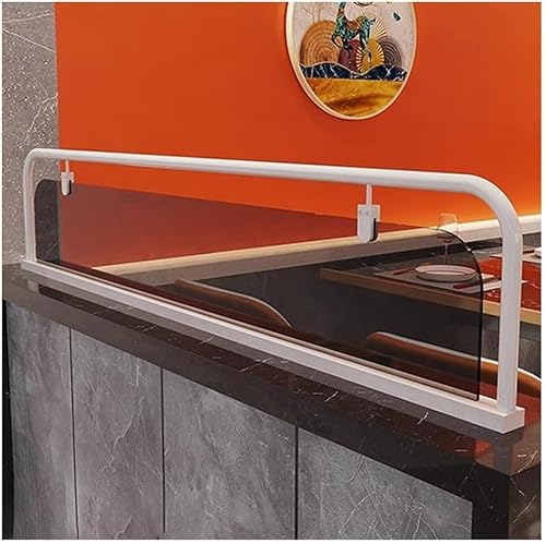 JvFbjLF 1 stücke Esszimmer Arbeitsplatte Bildschirm Partition Mit Transluzenten Metall Rahmen Niedrigen Zaun(Bianco,120x25 cm) von JvFbjLF