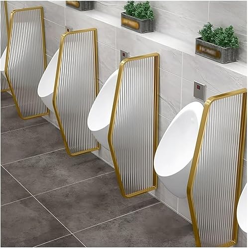 JvFbjLF 1 stücke Toilette Trennwand Gehärtetem Panel Edelstahl Rahmen Badezimmer Trennwand(Gold-b) von JvFbjLF