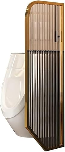 JvFbjLF 1 stücke Urinal Partition Badezimmer Partition Bildschirm Edelstahl Rahmen Mit Gehärtetem(Gold,40x120 cm) von JvFbjLF