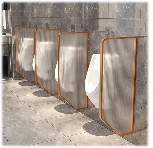 JvFbjLF 1 stücke männer der Toilette Urinal Partition Mit Edelstahl Rahmen Wand Montiert Urinal Partition(Gold-b) von JvFbjLF