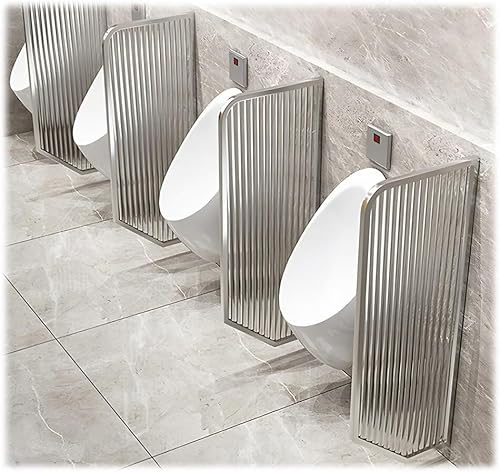JvFbjLF 1 stücke männer der Toilette Urinal Partition Mit Edelstahl Rahmen Wand Montiert Urinal Partition(Silver) von JvFbjLF