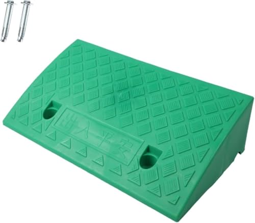 JvFbjLF Autorampe Kunststofframpe, verwendet for Fahrspur-Be- und Entladedock, PKW-LKW-Rollstuhlbewegung(Green,27 * 10cm) von JvFbjLF