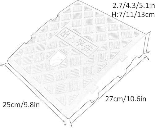 JvFbjLF Die Bordsteinrampe eines Autos ist eine Rampe, die for die Bewegung von Fahrrädern, Motorrädern und Rollstühlen verwendet Wird(Black,27 * 7cm/10.6 * 2.7in) von JvFbjLF