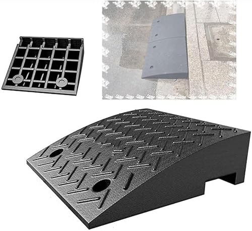 JvFbjLF Gummi-Bordsteinrampe, Schwellenrampe, geeignet for Fahrräder, Motorräder und Rollstühle(50x32x12cm(19.7x12.6x4.7inch)) von JvFbjLF