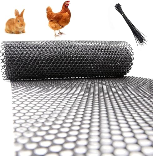 JvFbjLF Pflanzenkaninchennetz, schützender Kunststoffdrahtzaun, schwarzer Sicherheits-temporärer Zaun for Landwirtschaft und Gartenbau(1.5x10m/4.9x33ft) von JvFbjLF
