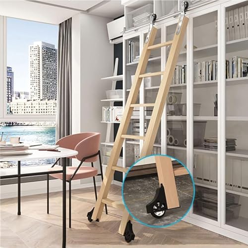 JvFbjLF Rollbibliothek-Schiebeleiter-Hardware-Kit, Zubehör for Schiebetürschienen, mobiles Edelstahl-Rundrohr (ohne Leiter)(600cm(19.7 ft) Track kit) von JvFbjLF