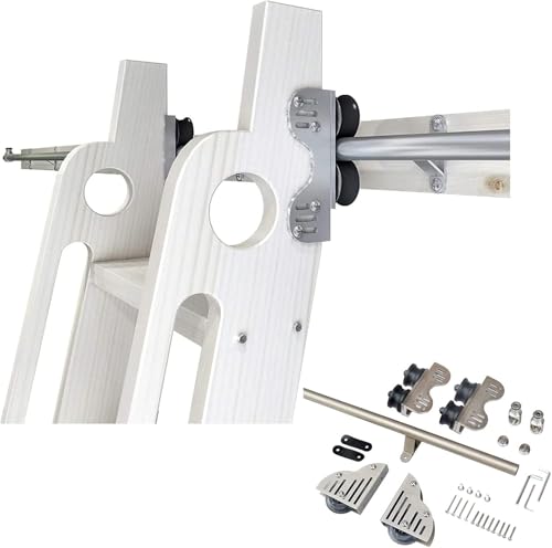 JvFbjLF Rolling Library Schiebeleiter-Hardware-Kit Schiebetürschienen-Hardware-Zubehör, Mobile Leiter-Hängeschiene(B,700cm(23 ft) Track kit) von JvFbjLF
