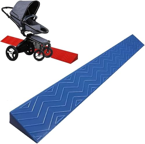 JvFbjLF Rollstuhlrampe, Elektroroller, Kehrmaschine, Badezimmer-Bodenfliese, Schwellenübergangsleiste(Grey Blue,10 * 3.5cm/4 * 1.3in) von JvFbjLF