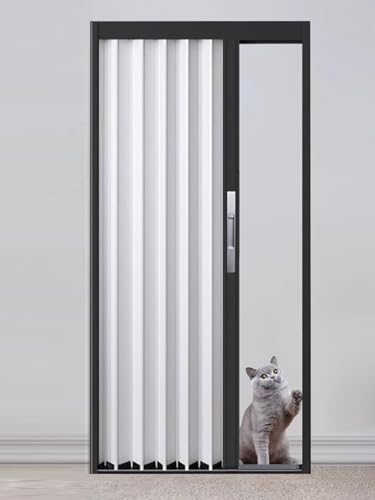 JvFbjLF Schiebeschranktüren Verriegelbare Akkordeon-Schiebetür, Faltbare Raumteilertür aus Aluminium(54x80in(136x203cm)) von JvFbjLF