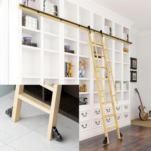 JvFbjLF Schiebetür-Hardware-Kit for Bibliotheksstufen, Schiebetür-Hardware-Kit for Scheunentore, Rolltreppen-Hardware-Kit for Bibliotheksstufen, Schiebetreppen-Hardware-Kit(800cm(26.2 Ft) Track Kit) von JvFbjLF