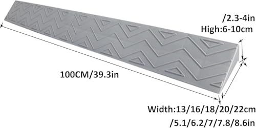 JvFbjLF Schwellenrampe, Rollstuhlrampe for Zuhause, Badezimmereingang im Innen- oder Außenbereich, rutschfeste Kunststofframpe(Grigio,22 * 10cm/8.6 * 4in) von JvFbjLF