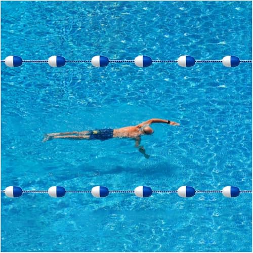JvFbjLF Sicherheitsseil und Schwimmer-Set, Bahnteiler, Länge verstellbar, vorinstalliertes Poolseil von JvFbjLF