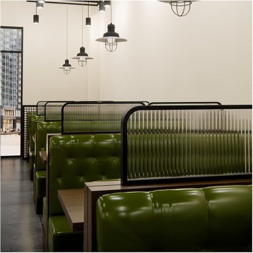 JvFbjLF Trennwände for Essbereiche, Restaurant, gestreifte Glas-Dekortrennwände, 30/50 cm, niedriger Zaun, Schreibtischteiler(30x100cm) von JvFbjLF
