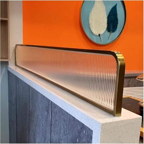 JvFbjLF Trennwände for Essbereiche, erhöhtes gestreiftes Glas, Trennwand for Restaurants, Arbeitsplatten, niedrige Zäune, Trennwand 30/50 cm(30x80cm) von JvFbjLF