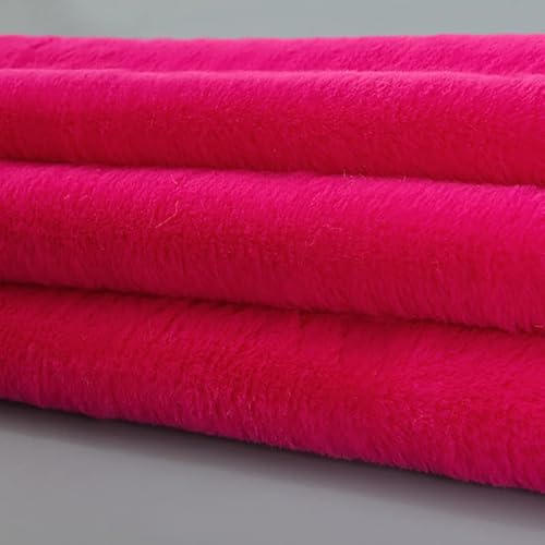 Kunstfell-Flauschstoff, 160 x 50 cm, Kaninchenfell-Stoff for Kleidung, Bastelarbeiten, Mäntel, Pelz-Sets, Decken, Kissen, Kleidungsteppiche, Dekoration(Rosso) von JvFbjLF