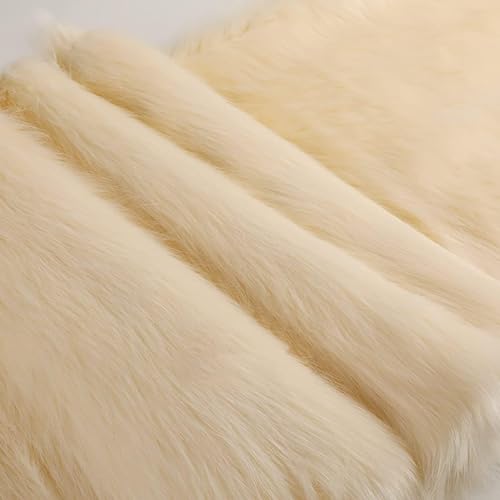 Kunstfuchsfell Shaggy Stoff 180×50cm 70×20 Zoll for Fursuit Cosplay Kleidung Zwerg DIY Bastelzubehör Requisite Dekoration(Off White) von JvFbjLF
