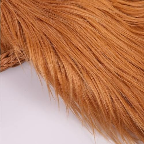 Kunstpelzstoff, 160 × 50 cm lang, Samt, 9 cm, flauschiger und bequemer Plüsch, for DIY-Dekoration, Kissen, Spielzeug, Haar-Accessoires, Hintergrunddekoration, Cosplay(Brown) von JvFbjLF