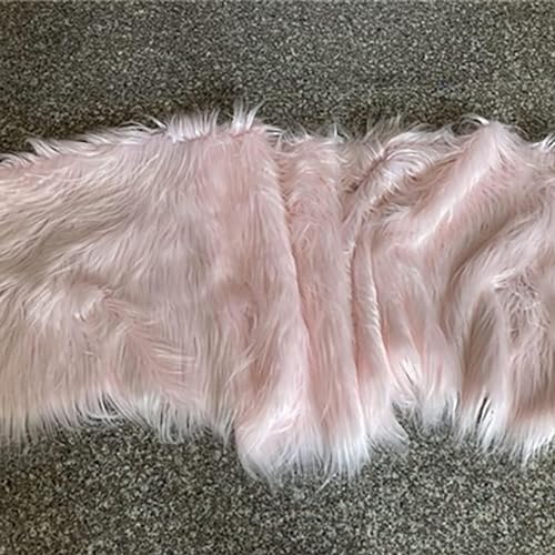 Kunstpelzstoff, 160 × 50 cm lang, Samt, 9 cm, flauschiger und bequemer Plüsch, for DIY-Dekoration, Kissen, Spielzeug, Haar-Accessoires, Hintergrunddekoration, Cosplay(Pink) von JvFbjLF