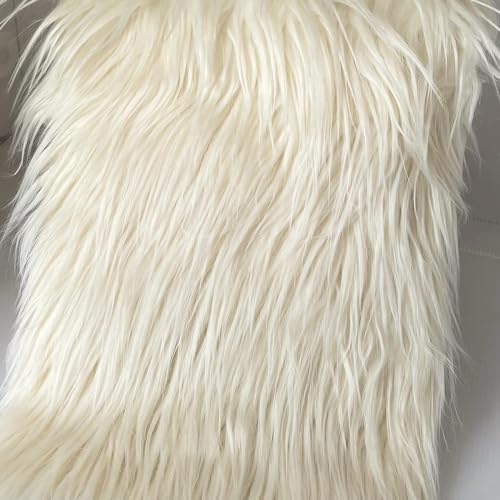 Kunstpelzstoff, superflauschig, 25 × 45 cm, langer Flor, 8 cm, vorgeschnittene Streifen for Cosplay-Kostüme, DIY-Bastelbedarf, dekorative Zwerge, Haar-Accessoires, Requisiten(Bianco) von JvFbjLF