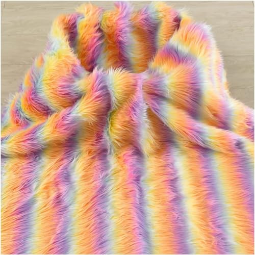 Mehrfarbiger Kunstfellstoff, 160 x 50 cm, weicher, zotteliger Kurzflor, for Kissen, Kissenbezüge, Näharbeiten, Kleidungsstücke, Spielzeug, Decken und Überwürfe.(6) von JvFbjLF