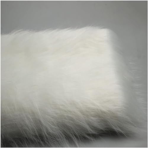 Plüsch Kunstfell Stoff 10cm 180x50cm weicher Synthetikplüsch for Kostüme, Wichtel, Cosplay, Hobbys, Kameradschaft, Spielzeug(Bianco) von JvFbjLF