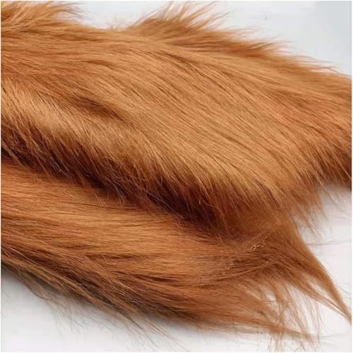 Plüsch Kunstfell Stoff 10cm 180x50cm weicher Synthetikplüsch for Kostüme, Wichtel, Cosplay, Hobbys, Kameradschaft, Spielzeug(Brown) von JvFbjLF