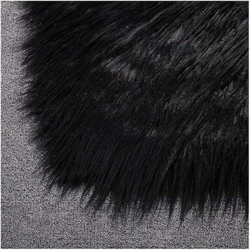 Plüsch Kunstfell Stoff Weicher Plüsch 180x50cm for Kleidung, Kunstwerke, Basteln Kissenbezug, Dekoration, Cosplay(Black) von JvFbjLF
