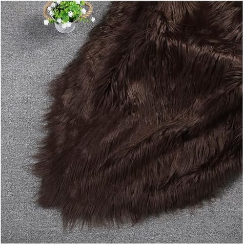 Plüsch Kunstfell Stoff Weicher Plüsch 180x50cm for Kleidung, Kunstwerke, Basteln Kissenbezug, Dekoration, Cosplay(Coffee) von JvFbjLF