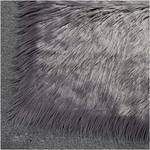 Plüsch Kunstfell Stoff Weicher Plüsch 180x50cm for Kleidung, Kunstwerke, Basteln Kissenbezug, Dekoration, Cosplay(Dark Gray) von JvFbjLF