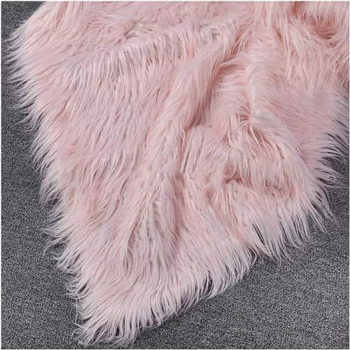 Plüsch Kunstfell Stoff Weicher Plüsch 180x50cm for Kleidung, Kunstwerke, Basteln Kissenbezug, Dekoration, Cosplay(Light Pink) von JvFbjLF