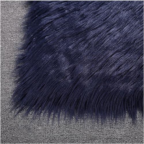 Plüsch Kunstfell Stoff Weicher Plüsch 180x50cm for Kleidung, Kunstwerke, Basteln Kissenbezug, Dekoration, Cosplay(Navy) von JvFbjLF