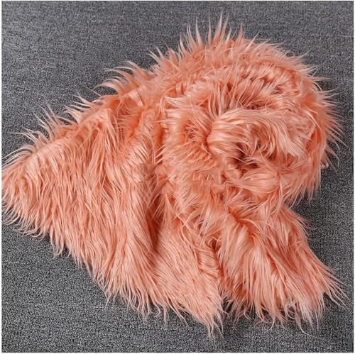 Plüsch Kunstfell Stoff Weicher Plüsch 180x50cm for Kleidung, Kunstwerke, Basteln Kissenbezug, Dekoration, Cosplay(Orange) von JvFbjLF