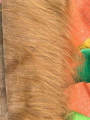 Reiner Kunstpelzstoff 180x100cm for DIY Basteln Langflor 90mm, Plüschfellstoff for DIY Kleidung Dekoration Kamera Boden Cosplay(Brown) von JvFbjLF