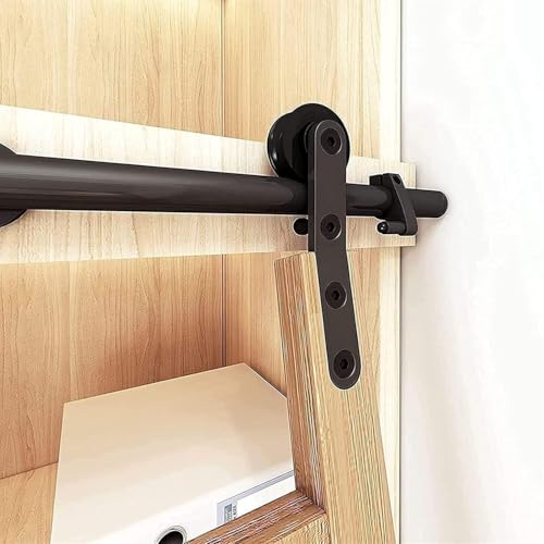 Schiebeleiter-Hardware-Kit Rollbibliothek Schiebeleiterschienen-Hardware-Zubehör Schiebetür-Hardware for Scheunentore Gleiten Sie sanft und leise(200cm(6.6 ft) Track kit) von JvFbjLF